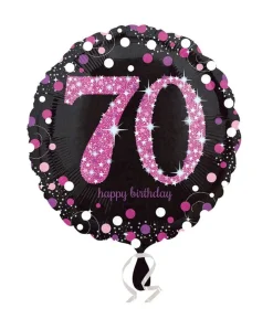 Folie ballon 70 år Pink Sparkling