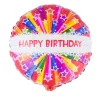 Folieballon rund Birthday, stjerner