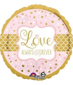 Folieballon rund Love always & forever 71 cm