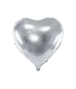 Folieballon sølv hjerte