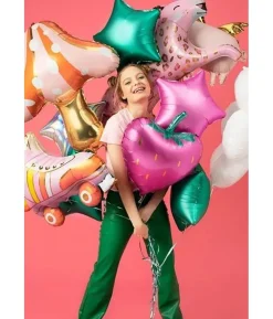 Folieballon Stjerne, Pink mat