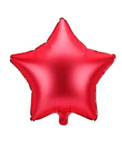 Folieballon stjerne, rød mat
