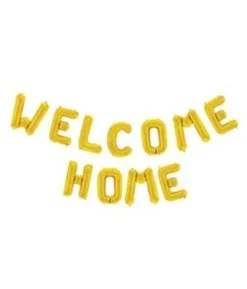 Folieballon Welcome home, guld
