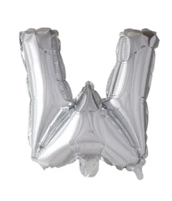 Folie ballon W, sølv 41 cm