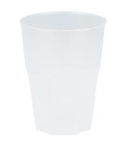 Frostet hvid plast drikkeglas 420ml, 6 stk