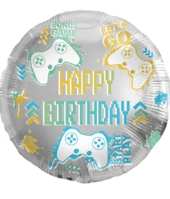 Gaming Happy Birthday folieballon, 45 cm