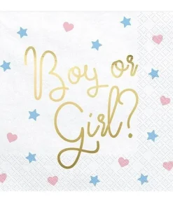 Gender reveal - Boy or Girl servietter, 20 stk