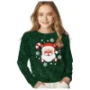 Grøn julebluse med julemanden, barn
