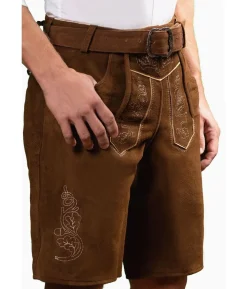 Ægte lederhosen med bælte, brun