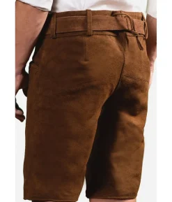 Ægte lederhosen med bælte, brun