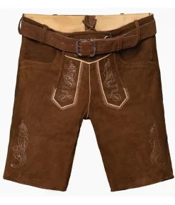 Ægte lederhosen med bælte, brun