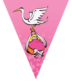 Guirlande med stork, pige