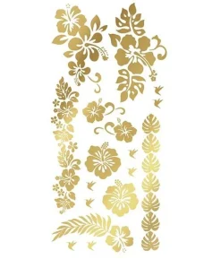 Guld blomster tatovering