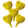 Guld folieballon hjerter, 5 stk