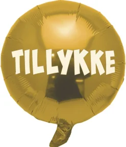 Guld folieballon Tillykke