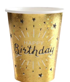 Guld glimmer Happy Birthday papkrus