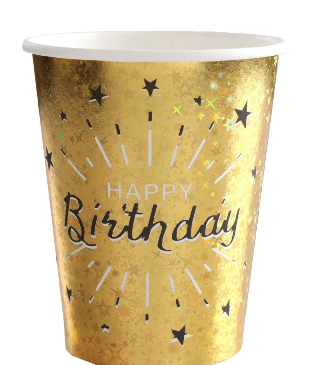 Guld glimmer Happy Birthday papkrus