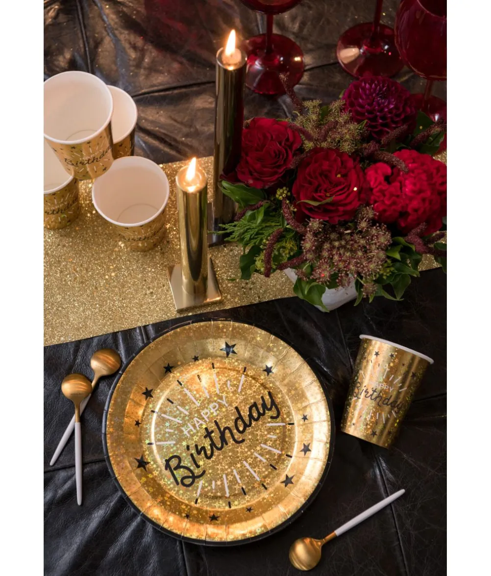 Guld glimmer Happy Birthday papkrus