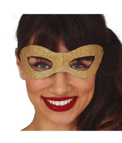 Guld halvmaske med glimmer