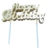 Guld Happy Birthday kagelys