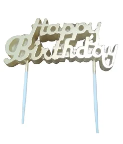 Guld Happy Birthday kagelys