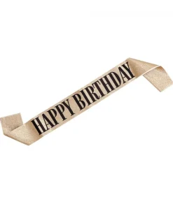Guld Happy Birthday skærf