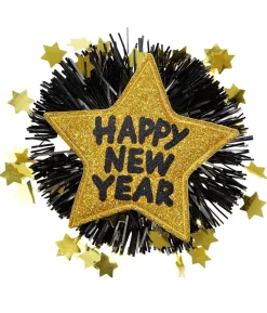 Guld Happy New Year broche