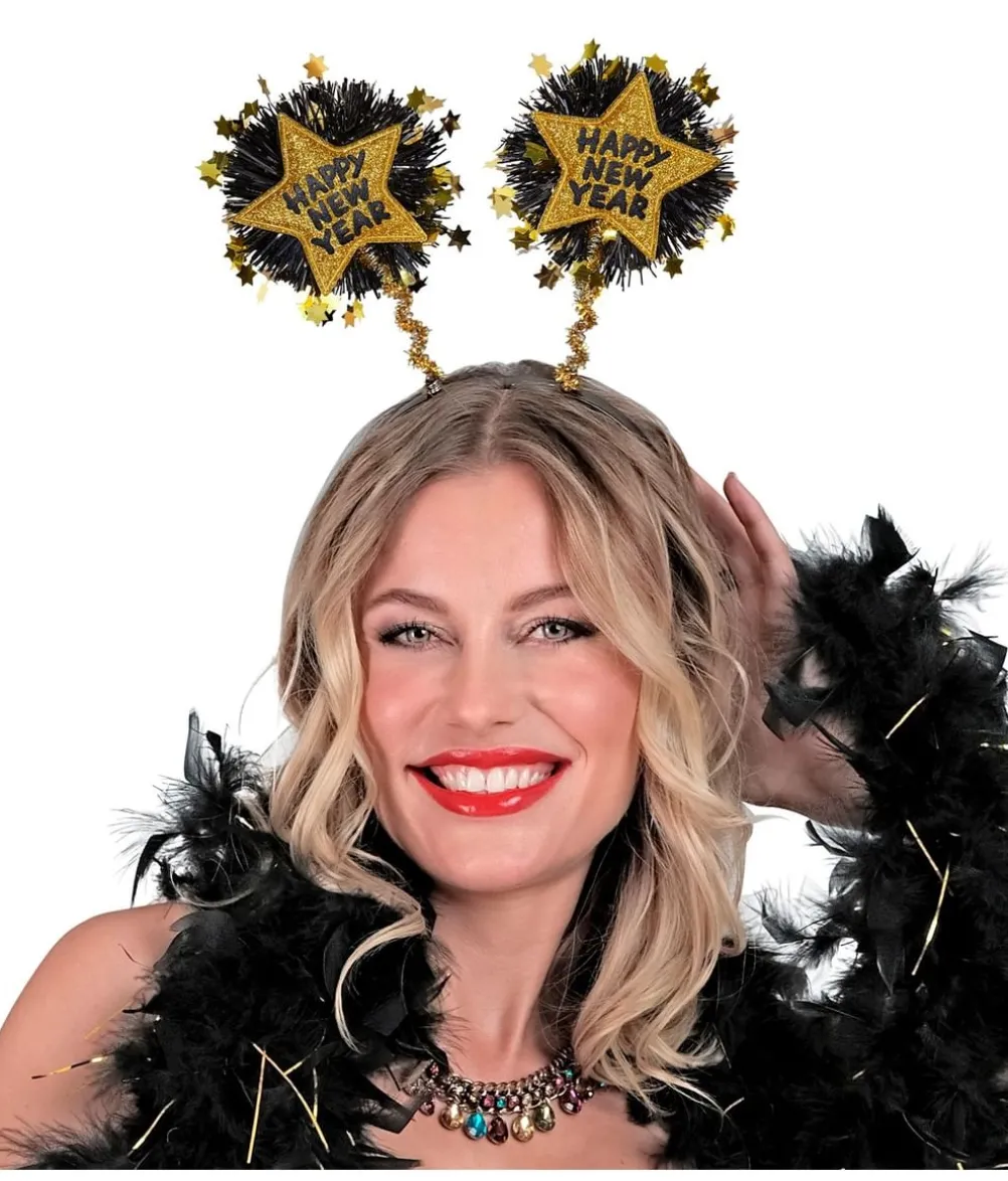 Guld Happy New Year hårbøjle