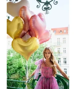 Guld hjerte folieballon
