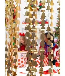 Guld juletræer backdrop