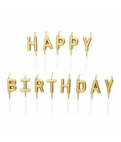 Guld kagelys Happy birthday