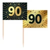 Guld og sort kageflag 90, 50 stk