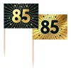Guld og sort kageflag 85, 50 stk