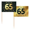 Guld og sort kageflag 65, 50 stk