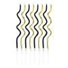 Guld og sort snoede kagelys, 12 cm