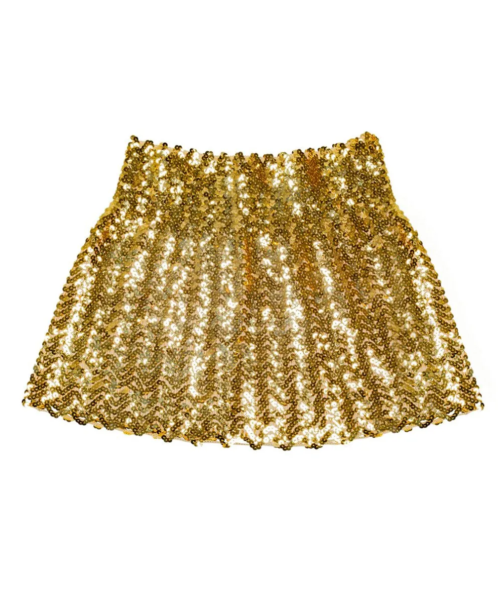 Guld paillet nederdel