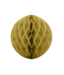 Guld papirvæv kugle, 10 cm