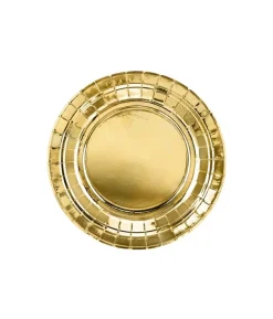 Guld paptallerkner, 18 cm