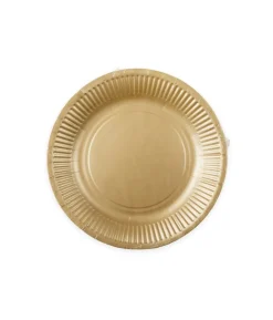 Guld paptallerkner, 18 cm