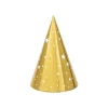 Guld partyhatte, 6 stk.