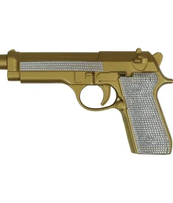 Guld pistol med sten