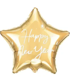 Guld stjerne folieballon, Happy New Year