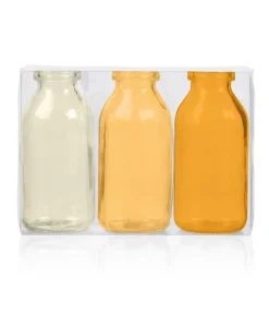 Gule glasflasker, 10,5 cm