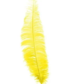 Gule strudsefjer 35-45 cm, 12 stk