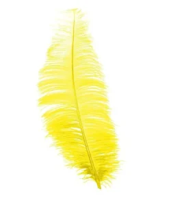 Gule strudsefjer 30 cm, 12 stk