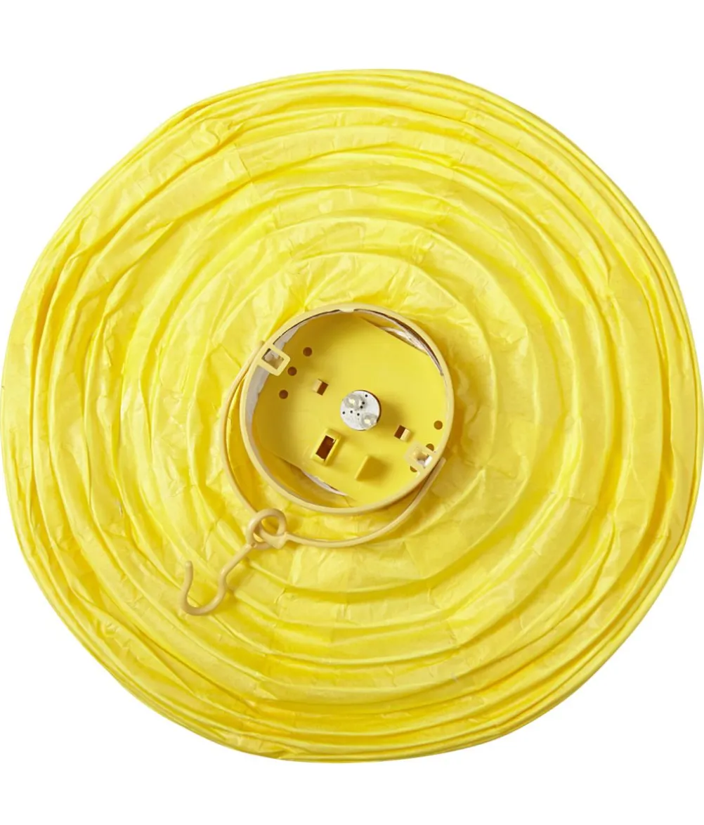 Gul LED papirlampe, 30 cm
