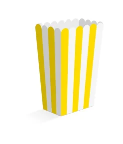 Gul og hvid stribede snack bokse, 8 stk