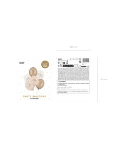 Happy Birthbay balloner beige mix, 6 stk