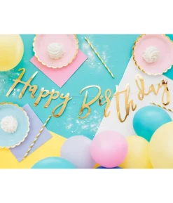 Happy Birthday banner guld