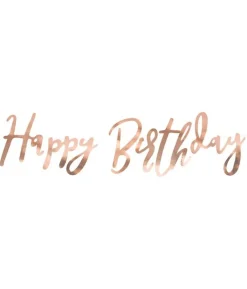 Happy birthday banner, rose gold